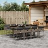 Ensemble à manger de jardin 9 pcs coussins gris résine tressée 513697513697
