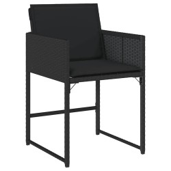 Ensemble à manger de jardin 9pcs coussins noir résine tressée 513698513698