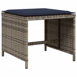 Ensemble à manger de jardin 11 pcs coussins gris résine tressée 513699513699