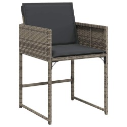 Ensemble à manger de jardin 9 pcs coussins gris résine tressée 513700513700