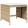 Ensemble à manger de jardin et coussins 11 pcs beige poly rotin 513706513706
