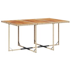 Ensemble à manger de jardin et coussins 11 pcs beige poly rotin 513706513706