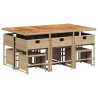 Ensemble à manger de jardin et coussins 11 pcs beige poly rotin 513706513706