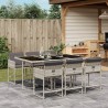 Ensemble à manger de jardin et coussins 7 pcs gris clair rotin 513709513709