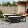 Ensemble à manger de jardin 9pcs coussins noir résine tressée 513710513710