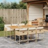 Ensemble à manger de jardin et coussins 7 pcs beige poly rotin 513711513711