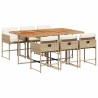 Ensemble à manger de jardin et coussins 7 pcs beige poly rotin 513711513711