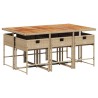 Ensemble à manger de jardin et coussins 7 pcs beige poly rotin 513711513711