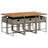 Ensemble à manger de jardin et coussins 7 pcs gris rotin 513713513713