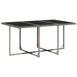 Ensemble à manger de jardin 7 pcs coussins gris résine tressée 513714513714
