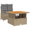 Ensemble à manger de jardin et coussins 2 pcs beige poly rotin 513718513718
