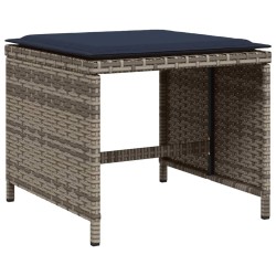 Ensemble à manger de jardin 9 pcs coussins gris résine tressée 513735513735