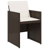 Ensemble à manger de jardin et coussins 11 pcs marron rotin 513738513738