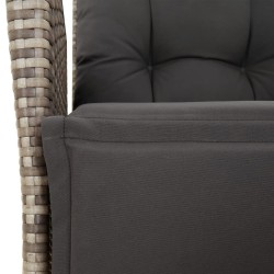 Ensemble à manger de jardin 3 pcs coussins gris résine tressée 513741513741