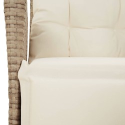 Ensemble à manger de jardin et coussins 3 pcs Beige poly rotin 513742513742