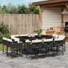 Ensemble à manger de jardin 11 pcs coussins noir résine tressée 513743513743