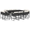 Ensemble à manger de jardin 11 pcs coussins noir résine tressée 513743513743
