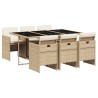 Ensemble à manger de jardin et coussins 7 pcs beige poly rotin 513745513745