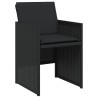 Ensemble à manger de jardin coussins 7pcs Noir Résine tressée 513746513746