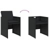 Ensemble à manger de jardin coussins 7pcs Noir Résine tressée 513746513746