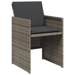 Ensemble à manger de jardin et coussins 7 pcs gris rotin 513747513747