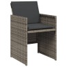 Ensemble à manger de jardin et coussins 7 pcs gris rotin 513747513747