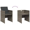 Ensemble à manger de jardin et coussins 7 pcs gris rotin 513747513747