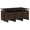 Ensemble à manger de jardin et coussins 7 pcs marron rotin 513748513748