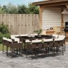 Ensemble à manger de jardin et coussins 11 pcs marron rotin 513752513752
