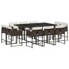 Ensemble à manger de jardin et coussins 11 pcs marron rotin 513752513752