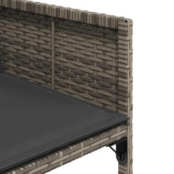 Ensemble à manger de jardin 11pcs avec coussins gris poly rotin 513753513753