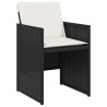 Ensemble à manger de jardin coussins 7pcs Noir Résine tressée 513755513755