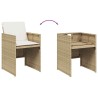 Ensemble à manger de jardin avec coussins 5pcs Beige poly rotin 513756513756