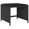 Ensemble à manger de jardin 9pcs coussins noir résine tressée 513757513757