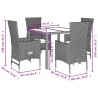 Ensemble à manger de jardin avec coussins 5pcs Beige poly rotin 513759513759
