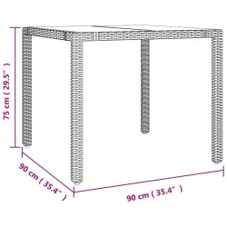 Ensemble à manger de jardin avec coussins 5pcs Beige poly rotin 513759513759