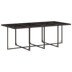 Ensemble à manger de jardin et coussins 9 pcs marron poly rotin 513760513760
