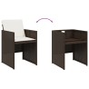 Ensemble à manger de jardin et coussins 9 pcs marron poly rotin 513760513760