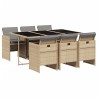 Ensemble à manger de jardin coussins 7 pcs mélange beige rotin 513766513766