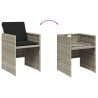 Ensemble à manger de jardin et coussins 7 pcs gris clair rotin 513767513767