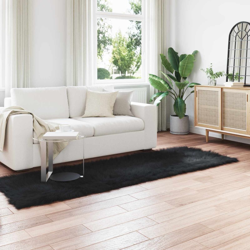 Tapis en fausse TAFALLA Noir 80 x 250 cm Polyester 513773513773