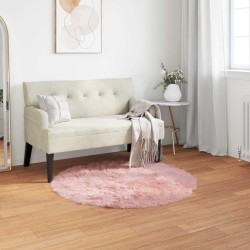 Tapis en fausse TAFALLA Rose Ø 80 cm Polyester 513785513785
