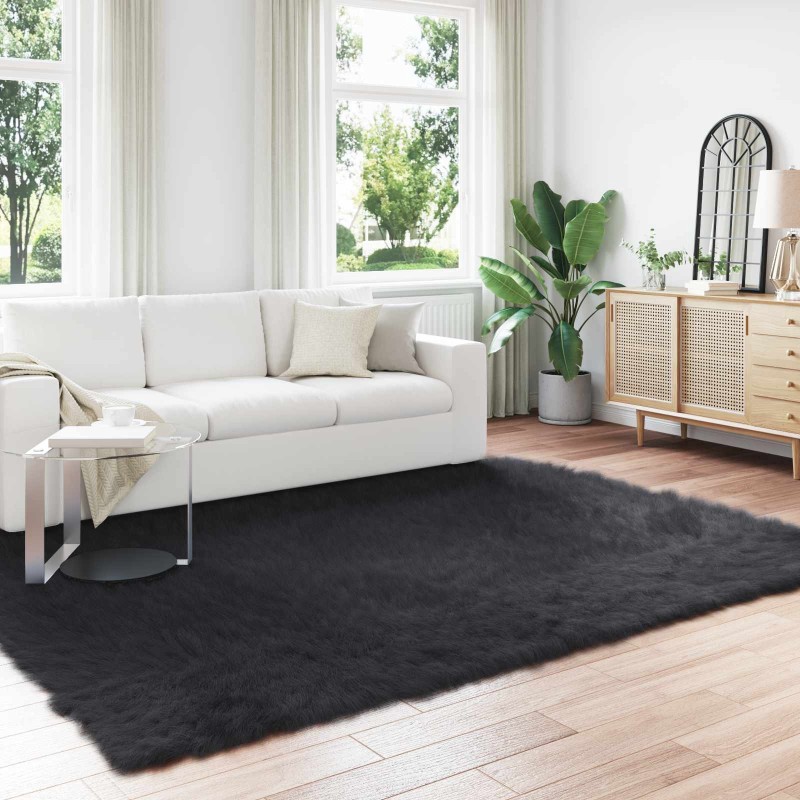 Tapis en fausse TAFALLA Noir 200 x 280 cm Polyester 513793513793