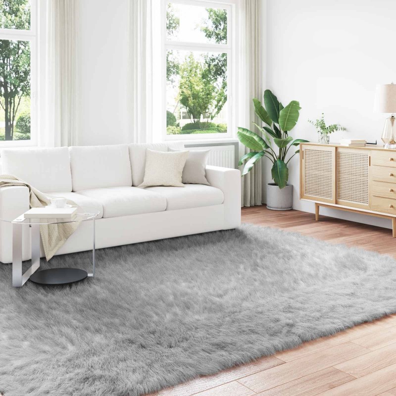 Tapis en fausse TAFALLA Gris 200 x 280 cm Polyester 513813513813