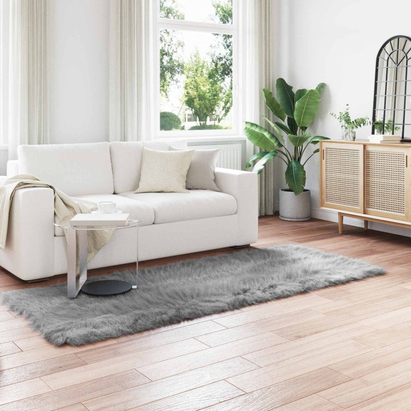 Tapis en fausse TAFALLA Gris 80 x 250 cm Polyester 513817513817