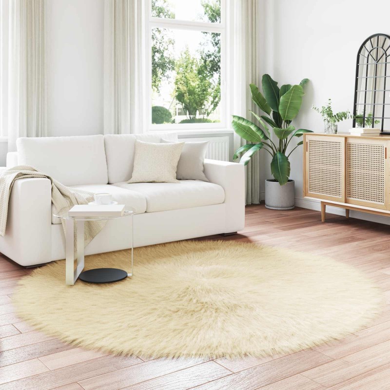 Tapis en fausse TAFALLA Crème Ø 200 cm Polyester 513820513820