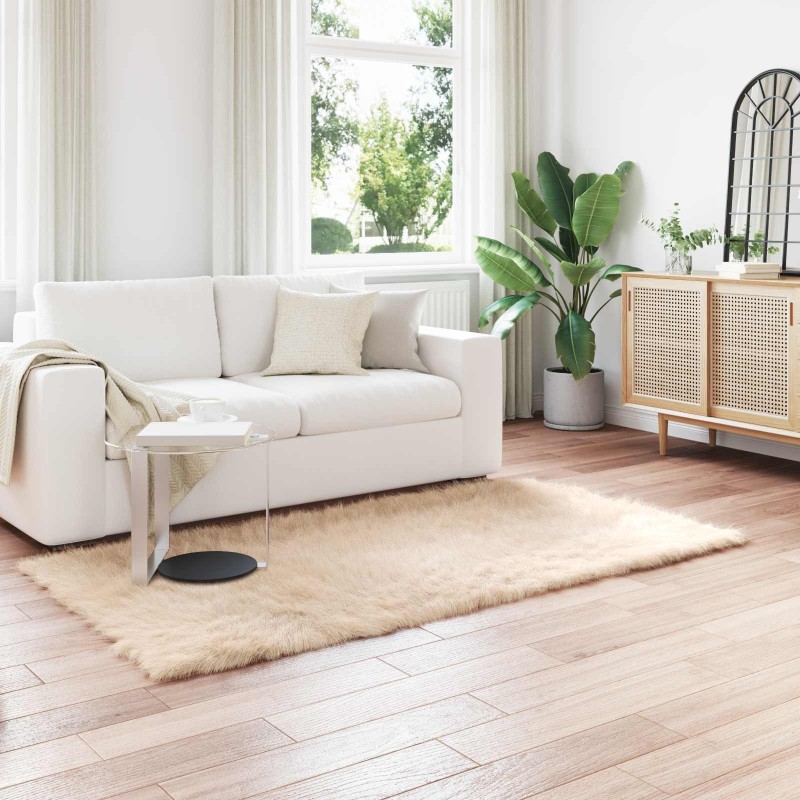Tapis en fausse TAFALLA Beige 80 x 200 cm Polyester 513841513841