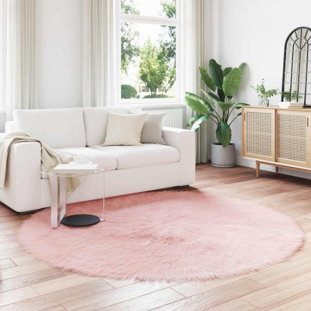 Tapis en fausse TAFALLA Rose Ø 200 cm Polyester 513859513859