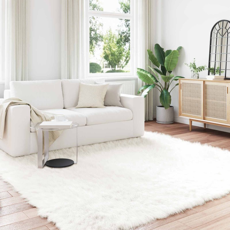 Tapis en fausse TAFALLA Blanc 240 x 240 cm Polyester 513862513862