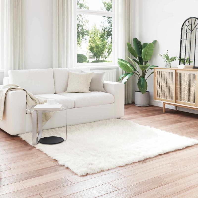 Tapis en fausse TAFALLA Blanc 120 x 120 cm Polyester 513873513873